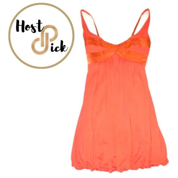 NWOT Bebe XXS Orange Bubble Hem Dress - Picture 1 of 8